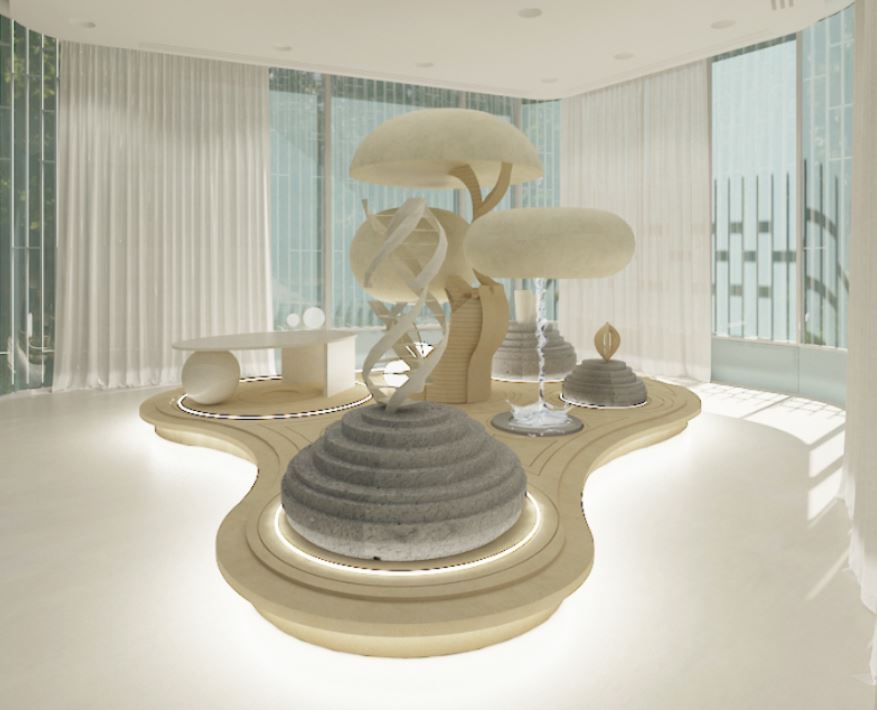 Jardín japonés elaborado con materiales Finsa en el Madrid Design Festival 2024